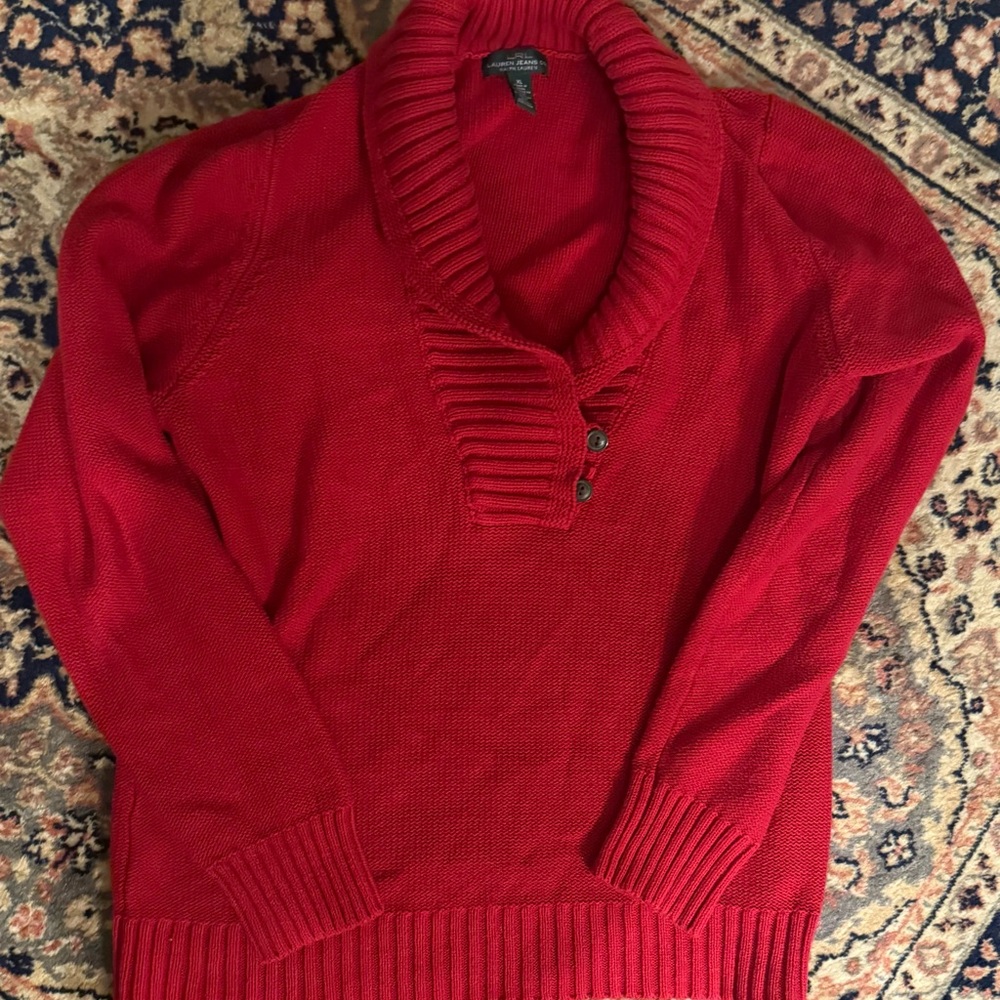 Lauren Ralph Lauren Vibrant Red Turtleneck Sweater